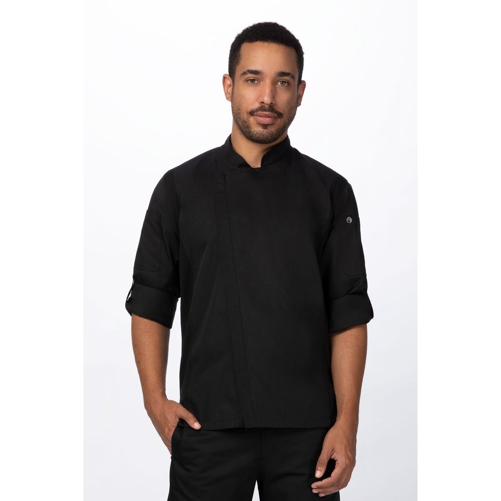 Chef Works Black Extra Small Modern Fit Sustainable Hartford Chef Coat for Unisex