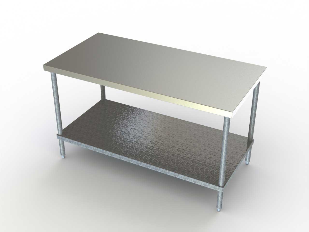 Aero 18 Gauge 304 Stainless Work Table with Adjustable Galvanized Undershelf, 24 x 48 x 35 inch.
