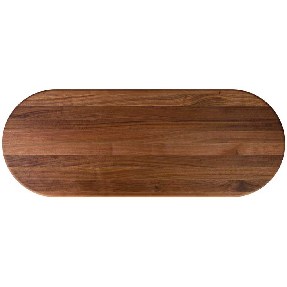 John Boos Tuff Var Finish Oval Walnut Butcher Block Top, 60 x 42 x 1 1/2 inch.