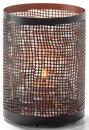 Hollowick Chantilly Black and Copper Perforated Metal Lamp, 4 x 3.13 x 3.13 inch
