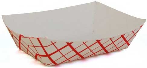 Southern Champion Number 200 Southland Red Check Paperboard Food Tray, 2 Pound Capacity - 250 count per pack -- 4 packs per case