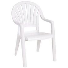 Grosfillex Pacific White Fanback Stacking Armchair -- 16 per case.