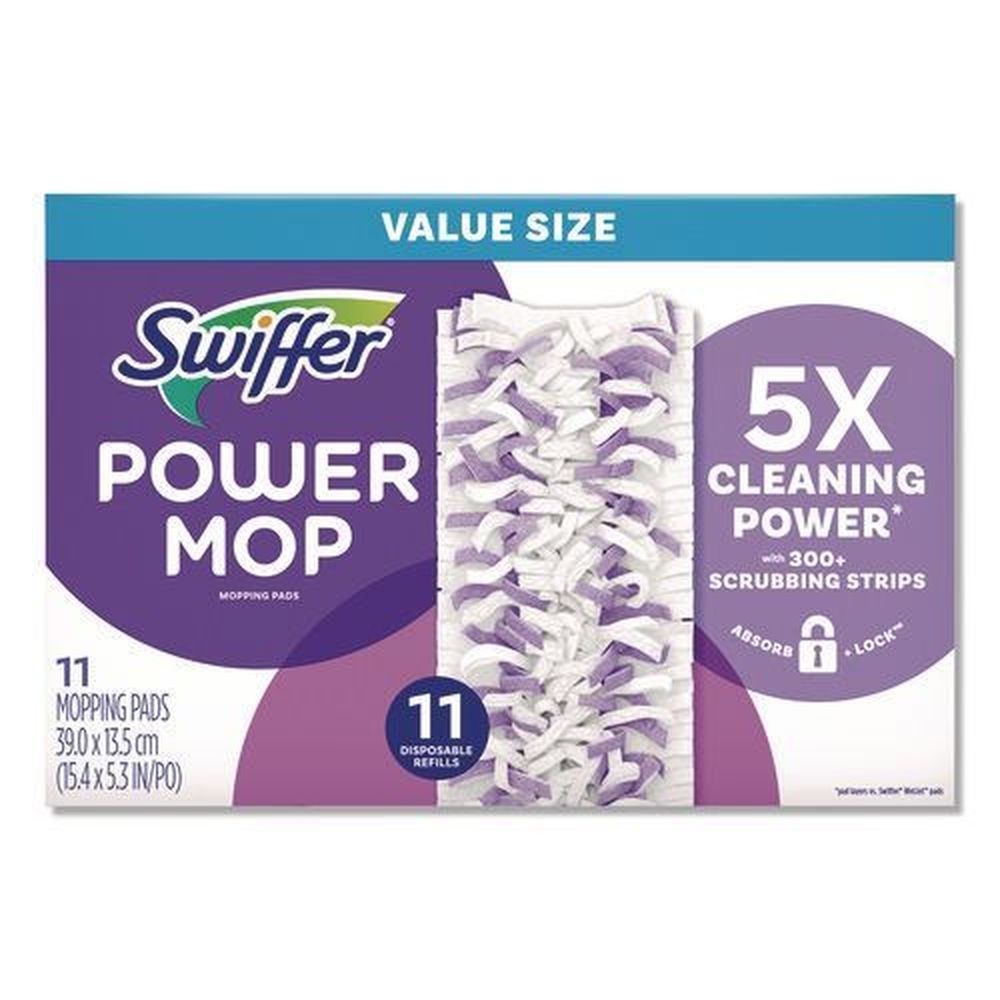 Swiffer PowerMop White/Purple Mopping Pad, 11 count