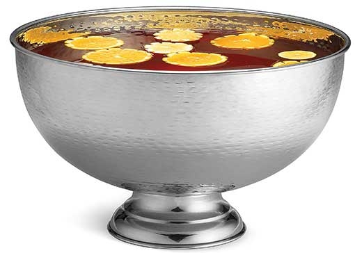 Tablecraft Remington Collection Stainless Steel Rice Pattern Round Punch Bowl, 15.25 x 15.25 x 10.25 inch