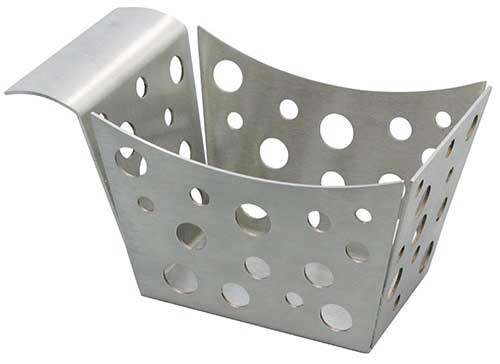 Tablecraft Stainless Steel Stamped Circles Side Basket, 5.375 x 3.375 x 3.125 inch