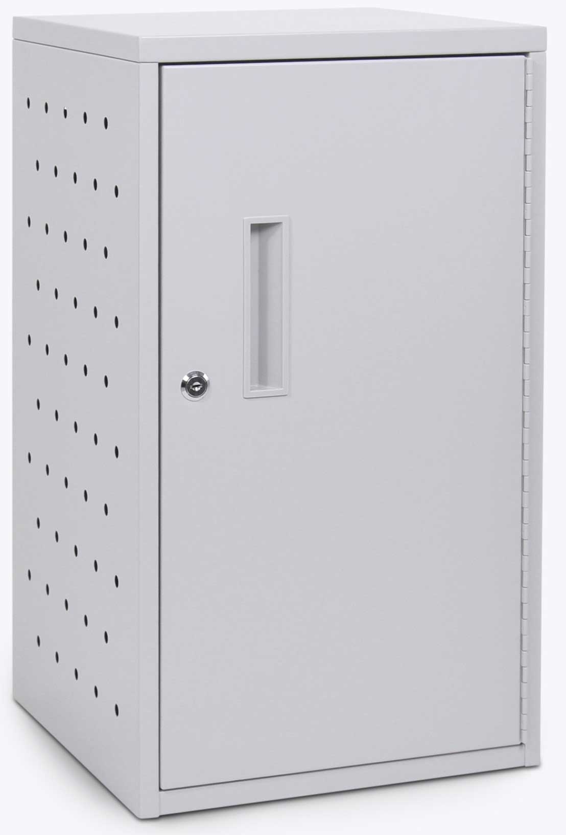 Luxor Gray 16 Tablet Vertical Wall / Desk Charging Box, 15.75 x 13 x 27.5 inch Height