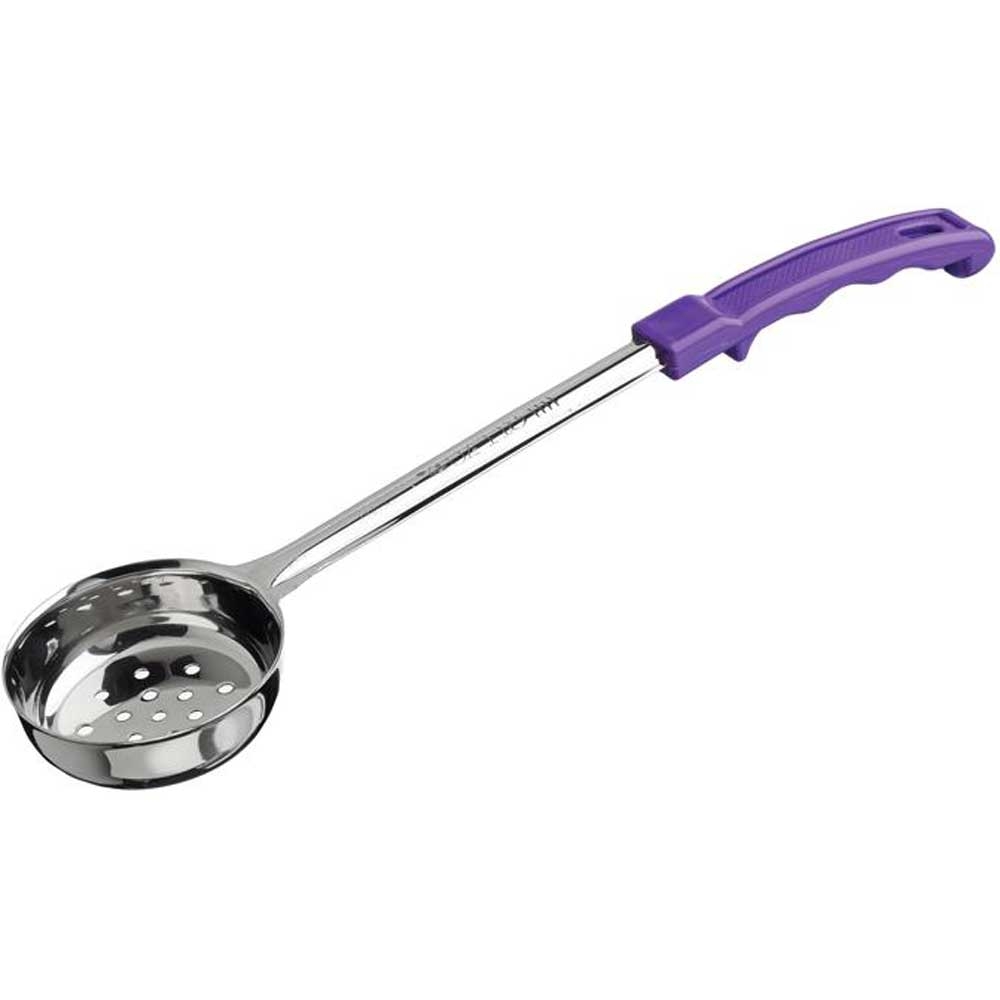 Winco Stainless Steel One Piece Perforated Food Portioner with Purple Handle, 4 Ounce -- 12 per case.