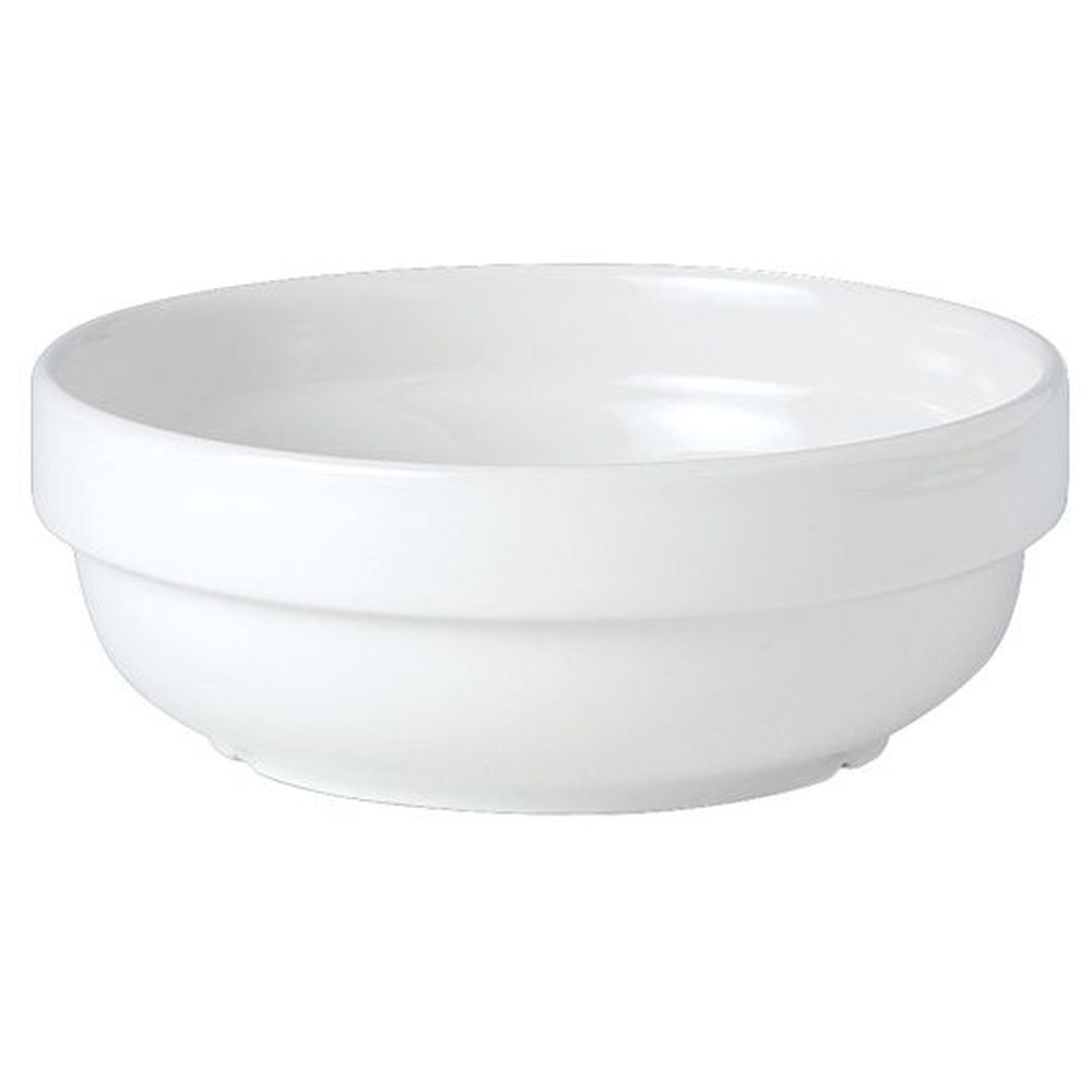 Simplicity White Alumina Vitrified 13 Ounce Stacking Bowl, 12 count