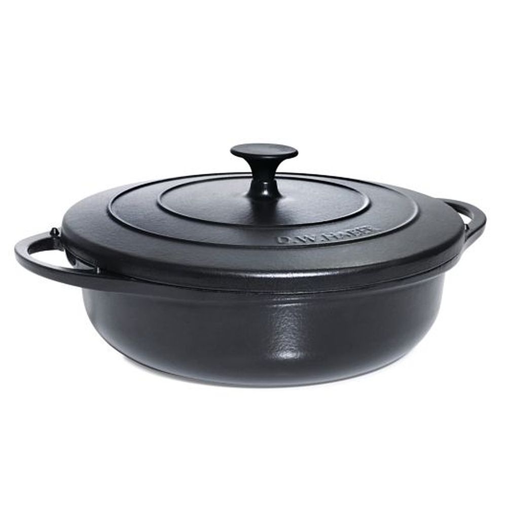 Black Cast Iron Dutch Oven Chafer, 4.0 Quart Capacity