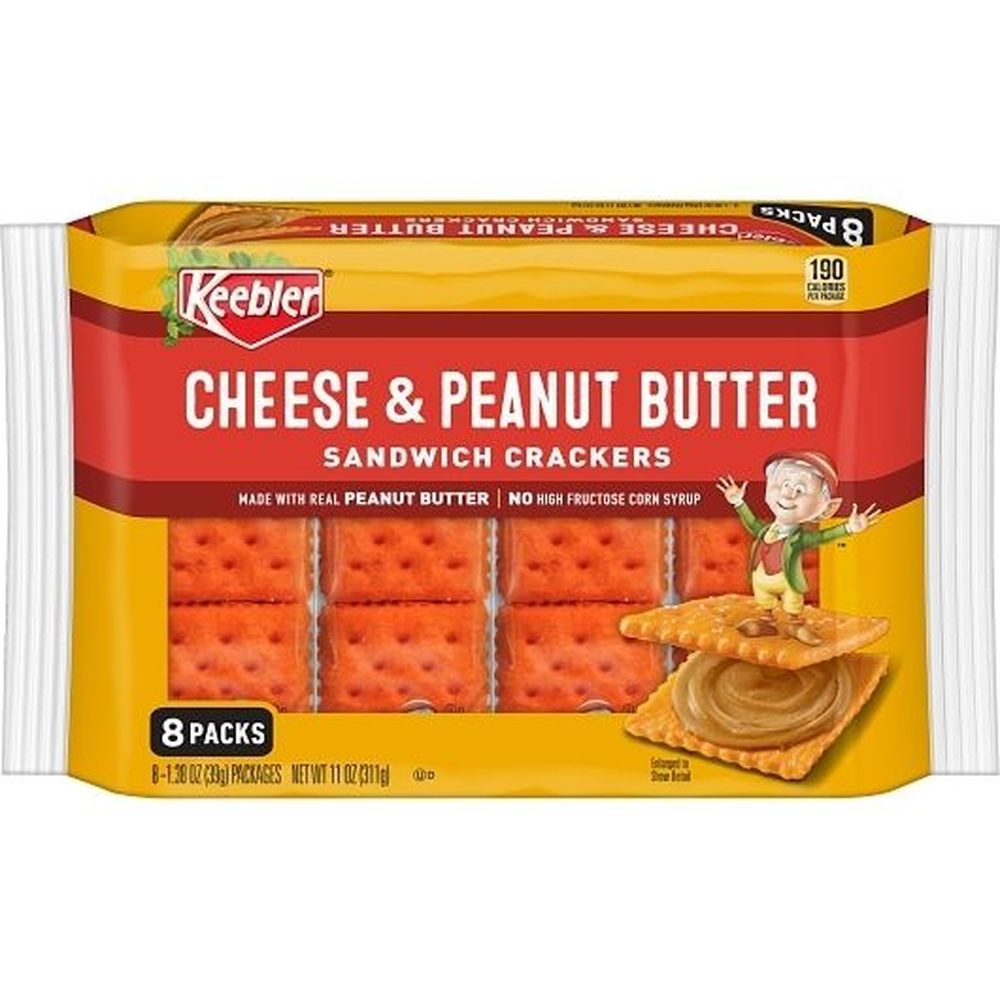 Individually Wrapped Cheese and Peanut Butter Sandwich Cracker