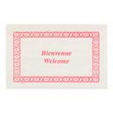 Lapaco Bienvenue Welcome Red Straight Edge Placemat, 9 1/2 x 13 1/2 inch -- 1000 per case.