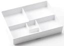 American Metalcraft Naturals Collection White 5 Compartment Bento Box, 10-7/8 inch Length X 8-1/4 inch Width X 2 inch Height