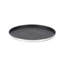 Service Ideas Polished Stainless Modern Edge Small 9 inch Round Serving Tray, 9 inch Width x 0.75 inch Height