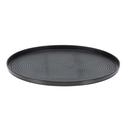 Service Ideas Black Onyx Modern Edge Medium Round Serving Tray, 12 inch Width x 0.75 inch Height
