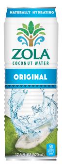 Zola Fruits of the World Original Coconut Water, 17.5 Fluid Ounce -- 12 per case.