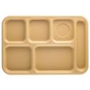 Cambro Budget 6 Compartment School Tray, Tan, 10 x 14 inch -- 24 per case.