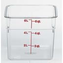 Clear 8 3/8 inch X 8 3/8 inch X 7 1/4 inch Camsquare Food Storage Containers, Cleach.R, 6 Quart -- 6 per case