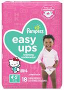 Pampers Easy Ups Jumbo Girl Training Underwear - 18 count per pack -- 3 packs per case
