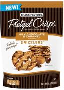 Pretzel Crisps Drizzlers Milk Chocolate Caramel Pretzel Snacks, 5.5 Ounce -- 12 per case.