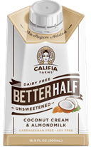 Califia Farms Unsweetened Better Half Coconut Cream and Almond Milk Creamer, 16.9 Fluid Ounce -- 6 per case