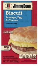 Jimmy Dean Sausage Egg and Cheese Biscuit Sandwich, 0.562 Pound -- 8 per case