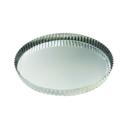 Gobel Tin Plate Round Fluted Tart Mold with Fixed Bottom, 9.4 inch Dia x 0.98 inch Height Cavity