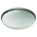 Gobel Tin Plate Round Fluted Tart Mold with Fixed Bottom, 12.2 inch Dia x 1 inch Height Cavity