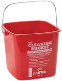 Winco Red Sanitizing Solution Cleaning Bucket, 3 Quart -- 12 per case