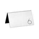 Cal-Mil Silver with Black Double-Sided Number Table Tent, 5 inch Width x 3 inch Height