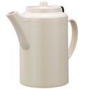 Service Ideas Plastic Almond Double Wall Teapot with Tether, 16 Ounce Capacity