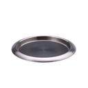 Service Ideas Brushed Stainless Non Slip Round Molded-Insert Stackable Bar and Serving Tray, 9 x 9 x 1 inch