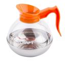 Tablecraft Polyethylene Terephthalate Glycol Clear Coffee Decanter with Orange Handle, 64 Ounce Capacity