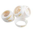 Tablecraft White Plastic Collar Set with Print, 3.625 x 3.375 x 0.9375 inch