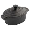 Tablecraft Cast Iron Cookware Oval Casserole with Lid, 8 Ounce Capacity