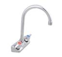BK Resources Workforce Standard Duty 4 inch On Center Splash Mount Faucet with 5 inch Gooseneck Spout