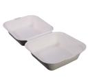 KITCH 24/7 White Compostable Molded Fiber Hinged Container, 6 x 6 inch -- 500 per case