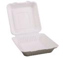 KITCH 24/7 White Compostable Molded Fiber Hinged Container, 9 x 9 inch -- 200 per case