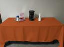Intedge Orange Poly/Cotton Tablecloth, 54 x 114 inch 