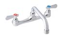 BK Resources Workforce Standard Duty 8 inch on Center Splash Mount Faucet with 10 inch Swing Spout