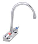BK Resources Workforce Standard Duty 4 inch On Center Splash Mount Faucet with 3.5 inch Gooseneck Spout