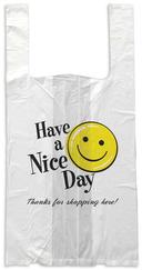 Hilex Poly RollMate White Happy Face Nice Day Large Bag, 11 x 6.5 x 24 inch -- 1600 per case