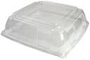 Saber PET Tan Clear Lid for 14 inch Square Pulp Platter -- 25 per case.