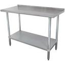 Standard Stainless Steel Work Table, 1 1/2 inch Rear Splash With Stainless Steel Legs and Undershelf, 30 x 60.