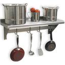 Stainless Steel Pot Rack With Shelf, 12 x 48 inch.