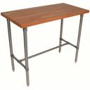 John Boos Cucina Classico Center Bracing Varnique Finish Blended Cherry Top Table with 5 inch Locking Casters, 48 x 30 x 40 inch.
