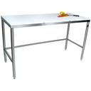 John Boos Poly 1000 Flat Top Stainless Steel Trimming Table, 96 x 36 x 3/4 inch.
