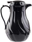 Tablecraft Polypropylene Black Insulated Swirl Coffee Carafe, 64 Ounce Capacity