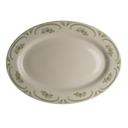 American Rose Moss China 10.5 inch Rolled Edge Oval Platter, 24 count