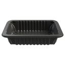 Polypropylene Black 40 Ounce Processor Tray with Wide Rim No Film