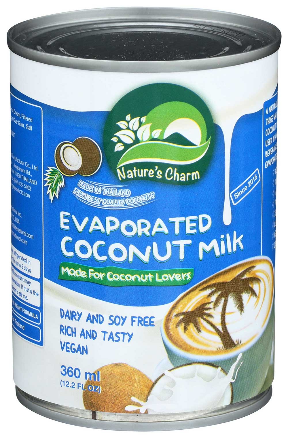 Natures Charm Evaporated Coconut Milk, 12.2 Ounce -- 6 per case